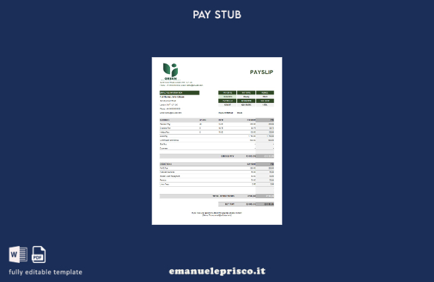 stile verificato Modello di dichiarazione dei guadagni del settore verde